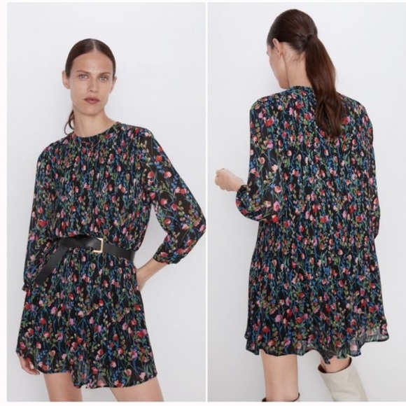 Zara Dresses & Skirts - NWT Zara The Annie Dress Floral Pleated Dress Sz M